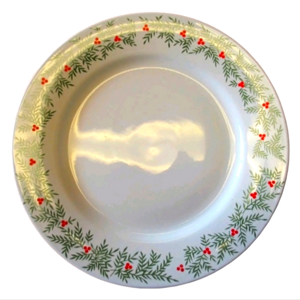 MSE Martha Stewart HOLIDAY Porcelain Dinner Plate 11" Red Green MSE